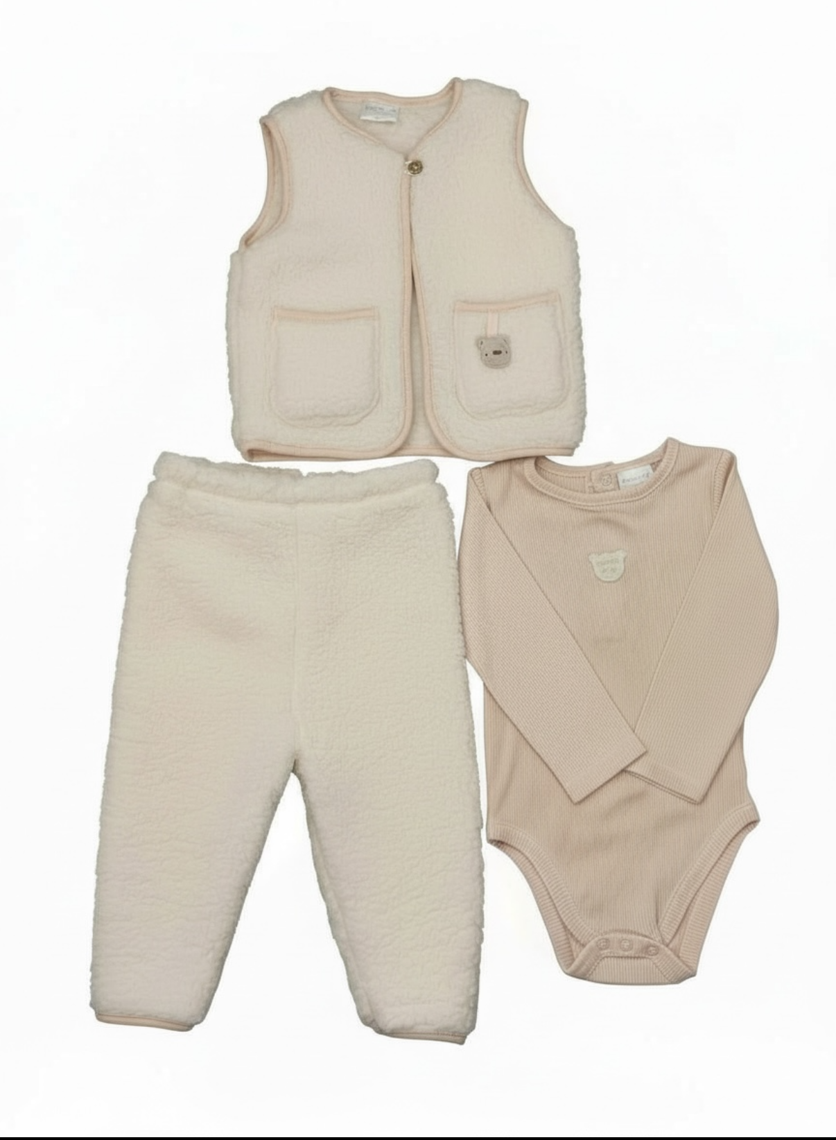 Sherpa Three-Piece Teddy Gilet Set
