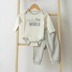 'Hello World' Grey Three-Piece Set